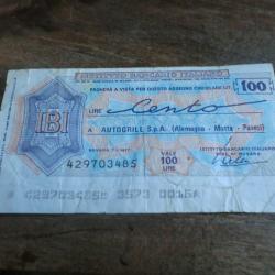 billet italie  100lire  istituto bancario italiano   / 1977