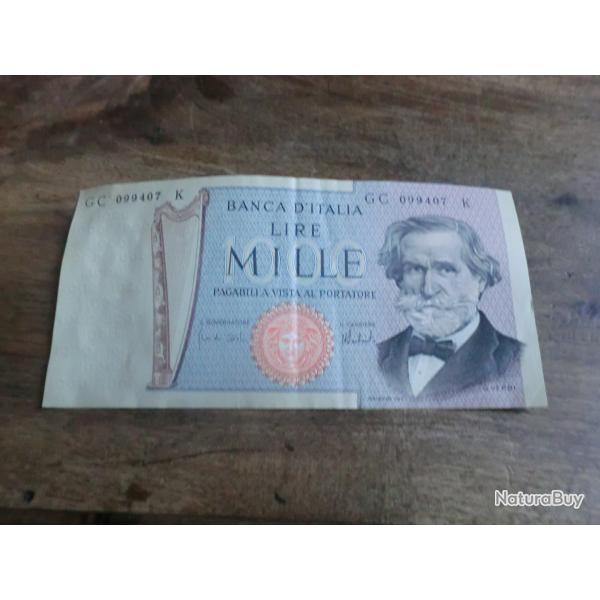 billet italie 1000 lire   / GC 099407 K  / 1969