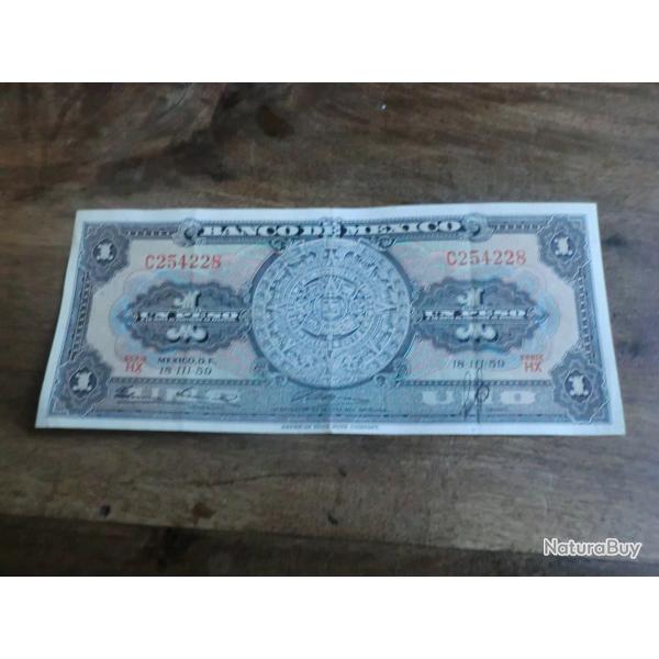 billet 1 peso mexique  / C254228  / 1959