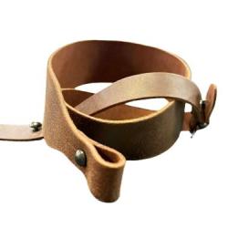 Bretelle carabine en cro&ucirc;te de cuir, boutons - COUNTRY CU1313