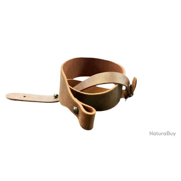 Bretelle carabine en cro�te de cuir, boutons - COUNTRY CU1313