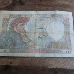 billet  50 francs jacques coeur / 13.6 1940
