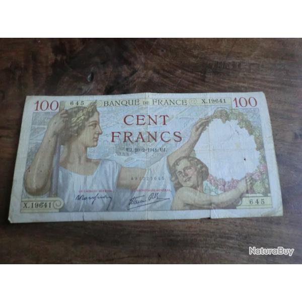 billet cent francs  sully / 20.2. 1941