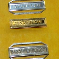MEDAILLE : LOT DE 3 BARRETTES POUR MEDAILLE : CENTRAFRIQUE&nbsp;, ARME BLINDEE , INFANTERIE&nbsp;, BON ETAT VO