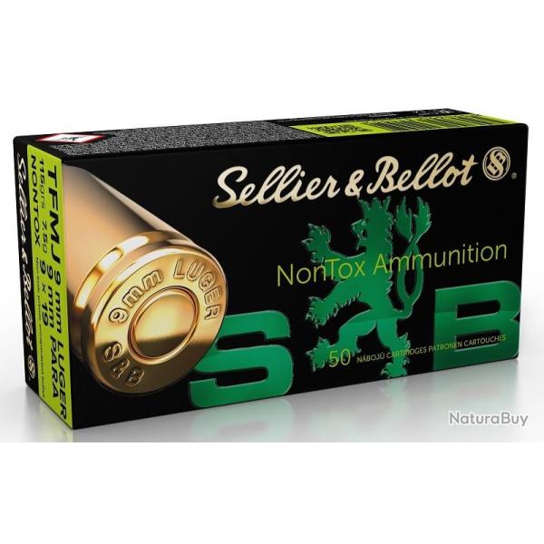 Munitions Sellier & Bellot 9X19 TFMJ NONTOX 124 grains