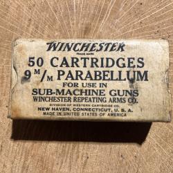 BOITE WINCHESTER 9MM US - WW2 - COMPLETE