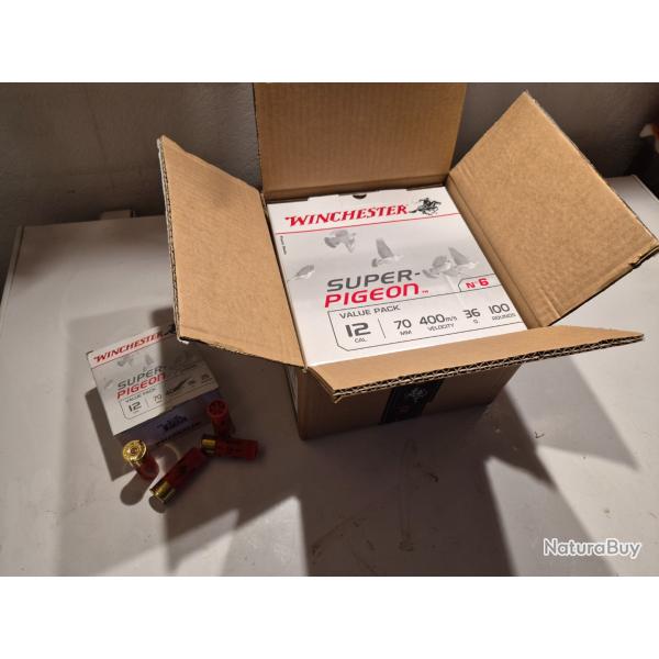Cartouche Winchester Super pigeon en 6mm en 36 g Carton de 200 .