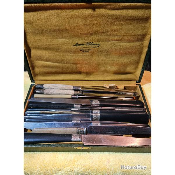 Ancien coffret de couteaux Mercier Lebaron Le Mans - service de table vintage coutellerie fran�aise