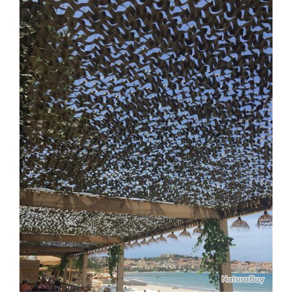Filet de camouflage renforc� Bartavel - 80% d'ombrage - Beige Fonc� Beige 7,5x7,5m