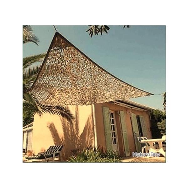 Filet de camouflage triangulaire 80% d'ombrage - Beige Fonc� Beige 4x4m