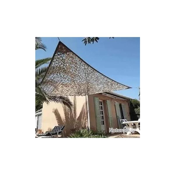 Filet de camouflage triangulaire 80% d'ombrage - Sable 3x3m Sable