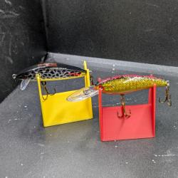 Lot 432/2 Leurres truite/minnow Baits sinking 7cm/10grs(UV)+9cm/9grs CUSTOM FISH AND FISHING