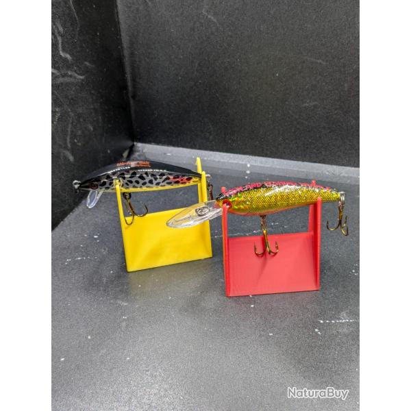 Lot 432/2 Leurres truite/minnow Baits sinking 7cm/10grs(UV)+9cm/9grs CUSTOM FISH AND FISHING