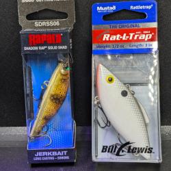 Lot 434 / Leurre RAPALA jerkbait et BILL LEWIS RAT-L-TRAP / FISH AND FISHING.