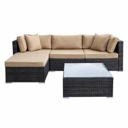 Ensemble Modulo - Canap&eacute; d'angle ext&eacute;rieur modulable avec table basse