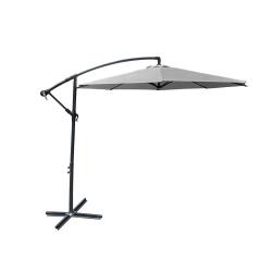 Parasol d&eacute;port&eacute; Azur 3m gris - Protection solaire robuste et &eacute;l&eacute;gante