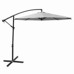 Parasol d&eacute;port&eacute; Azur 3m gris - Protection solaire robuste et &eacute;l&eacute;gante