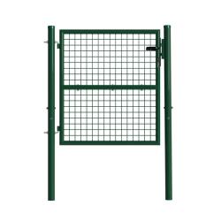 Portillon grillag&eacute; 1x1m maille 50mm vert avec serrure et poign&eacute;es