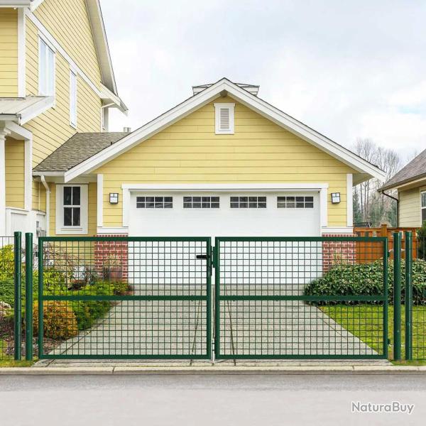 Portail 2 vantaux grillag� 3x1m - Maille 50mm - Vert