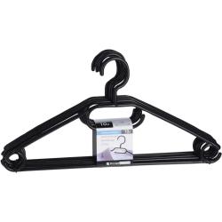 Lot de 10 cintres &agrave; v&ecirc;tements noirs &agrave; t&ecirc;te tournante - 40 cm