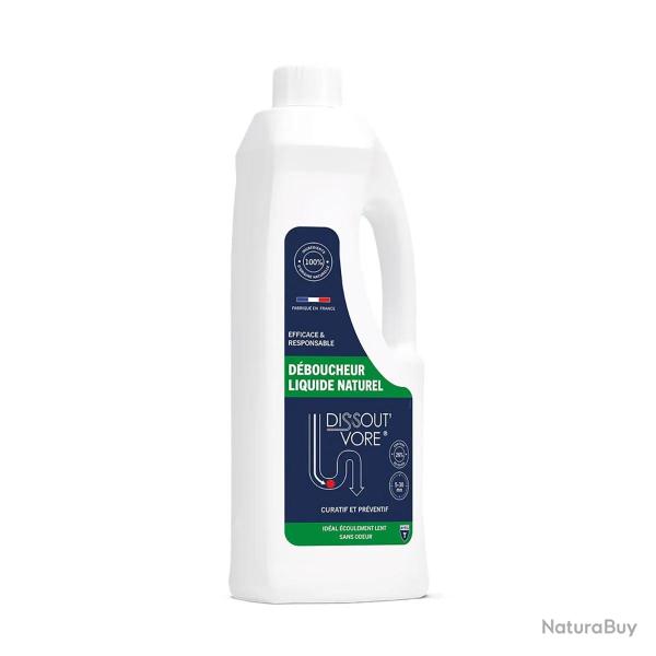 D�boucheur liquide naturel DISSOUT'VORE 1L - �coulement lent et pr�vention
