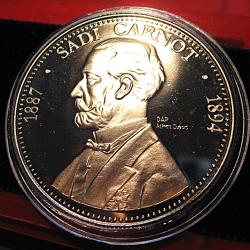 medaille "Sadi Carnot" president de la r&eacute;publique fran&ccedil;aises diametre 40 mm 31 grs