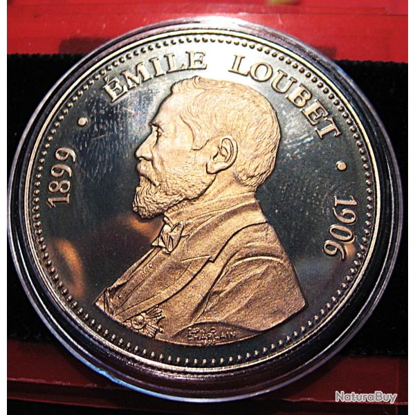 medaille " Emile Loubet" president de la r�publique fran�aise diametre 40 mm 31 grs