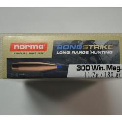 1 BOITE DE 20 MUNITIONS NORMA CALIBRE 300 WM BONDSTRIKE  11.7G/180GR  NEUVE
