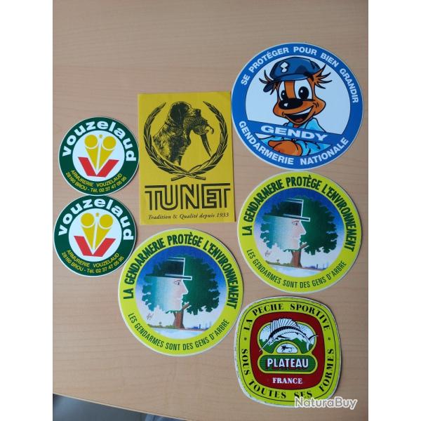 AUTOCOLLANTS GENDARMERIE - PECHE - CHASSE