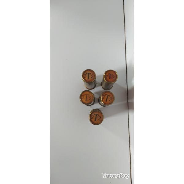 5 cartouches pleines en laiton calibre 16