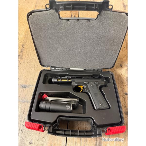 PISTOLET RUGER MARK IV 22/45 LITE NOIR ANODIS� CALIBRE 22LR 4.4" + RDS Aimsport
