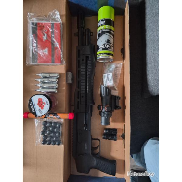 Arme de d�fense 16 joules TB 68 de 16 coup avec un Kit de d�bridage de 45 joules avec point rouge.