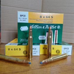 LOT DE 3 BOITES DE CARTOUCHES SELLIER & BELLOT 8X64S