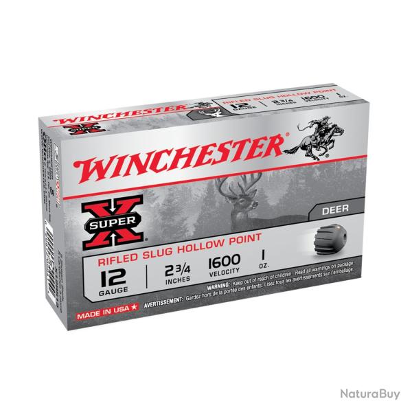 Balles slug Winchester 28g , Calibre: 12/70. Lot de 15 cartouches.