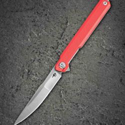 Couteau Bestech Duoz Lame Acier 14C28N Satin Manche Red G10 Linerlock BTKG65C