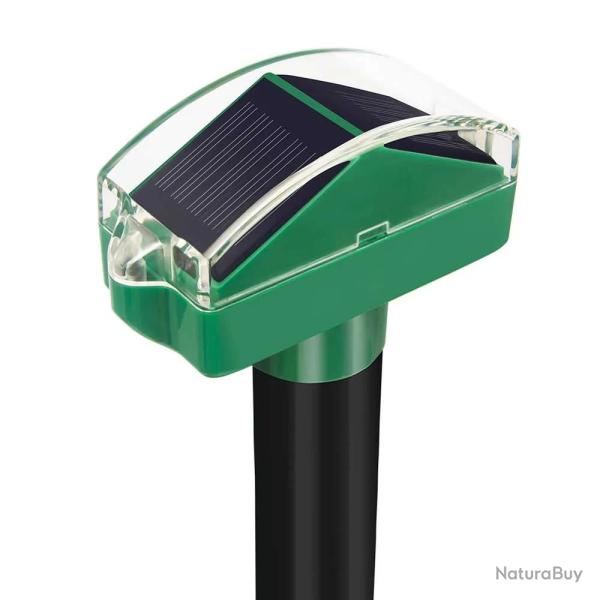 Lot de 2 Chasse-Taupes Solaires � Ultrasons Duo - �tanche - 650m� de Couverture