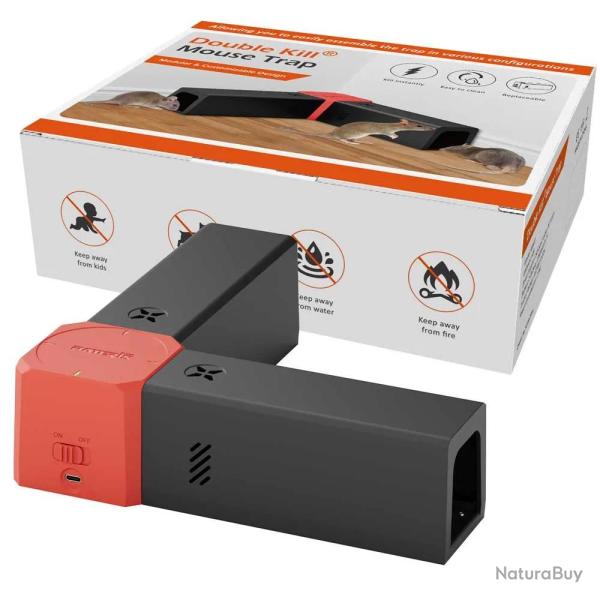 Pi�ge � rongeurs d'angle �lectrique USB - 2 tunnels - 2000V