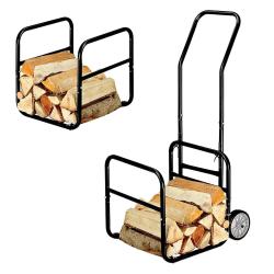 Chariot porte-b&ucirc;ches 2 en 1 amovible - Charge 50 kg - 114x62x44 cm