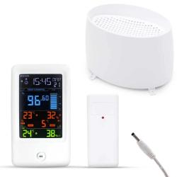 Station m&eacute;t&eacute;o connect&eacute;e avec pluviom&egrave;tre - Affichage couleur et alertes m&eacute;t&eacute;o