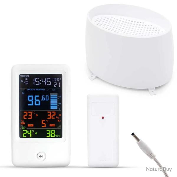 Station m�t�o connect�e avec pluviom�tre - Affichage couleur et alertes m�t�o