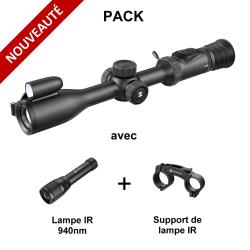 PACK Lunette jour et nuit HIKMICRO ALPEX PRO A50PL avec t&eacute;l&eacute;m&egrave;tre + Lampe IR 940nm + Support lampe