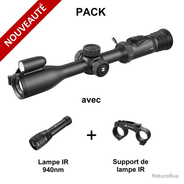 PACK Lunette jour et nuit HIKMICRO ALPEX PRO A50PL avec t�l�m�tre + Lampe IR 940nm + Support lampe
