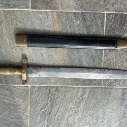 Glaive de sapeur 1831 avec fourreau et num&eacute;ro de s&eacute;rie identique au glaive
