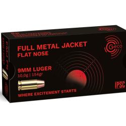 GECO 9mm LUGER 10.0g 154gr Full Metal Jacket FMJ subsonic pour mod&eacute;rateur ( 9x19 )
