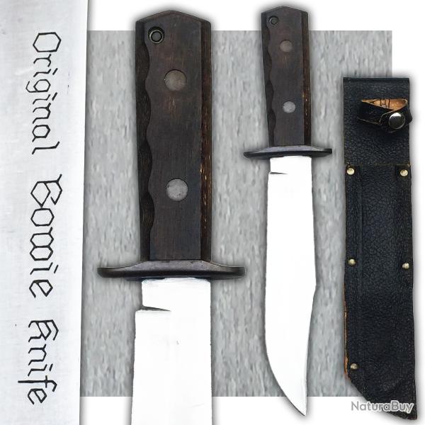 TRES RARE MASSIF COUTEAU ORIGINAL BOWIE KNIFE TYPE POIGNARD AM�RICAIN XX ORIGINAL