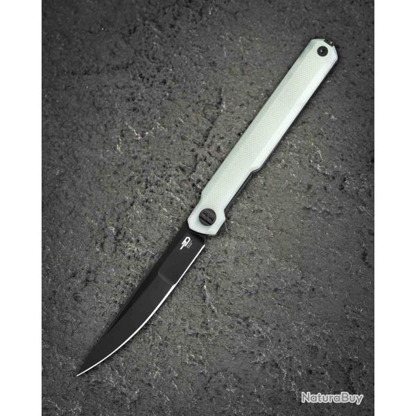 Couteau Bestech Duoz Lame Acier 14C28N Blk Manche Jade G10 Linerlock BTKG65D