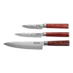 Coffret 3 couteaux Wusaki S&eacute;rie Pakka X50