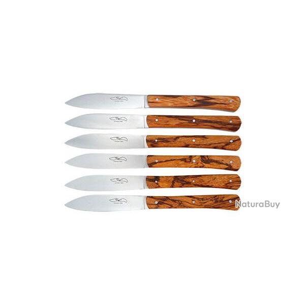Coffret 6 couteaux Coutelier de Thiers Bois de Serpent Zen Table
