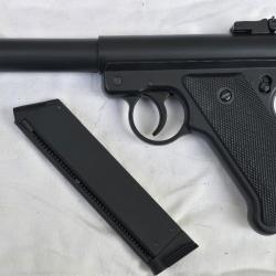 Pistolet Ruger MK1 KJW ASG Gaz (KJ Works) - Noir