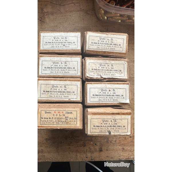 Bo�te de munitions Mauser K98 videsLot de 8 bo�tes